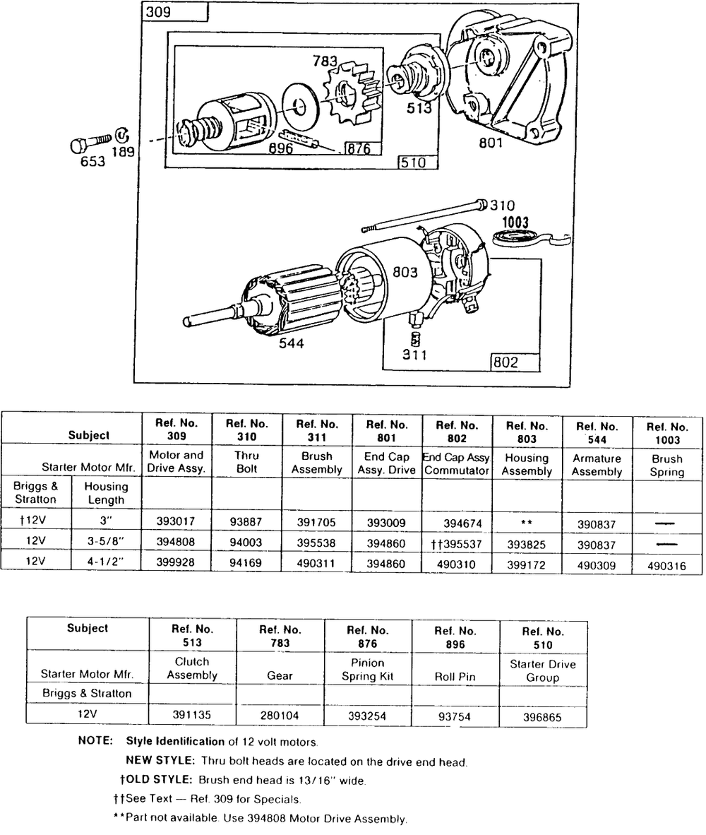 Electric Starter And Chart Diagram and Parts List for 422437-0021-XX  Briggs and Stratton Engine